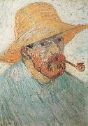 Self-Portrait with Pipe and Straw Hat (nn04) Vincent Van Gogh